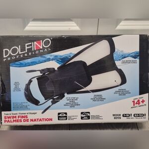 Dolfino Professional Travel & Travel Swim Fins. For Ages 14+  Size Medium Unisex